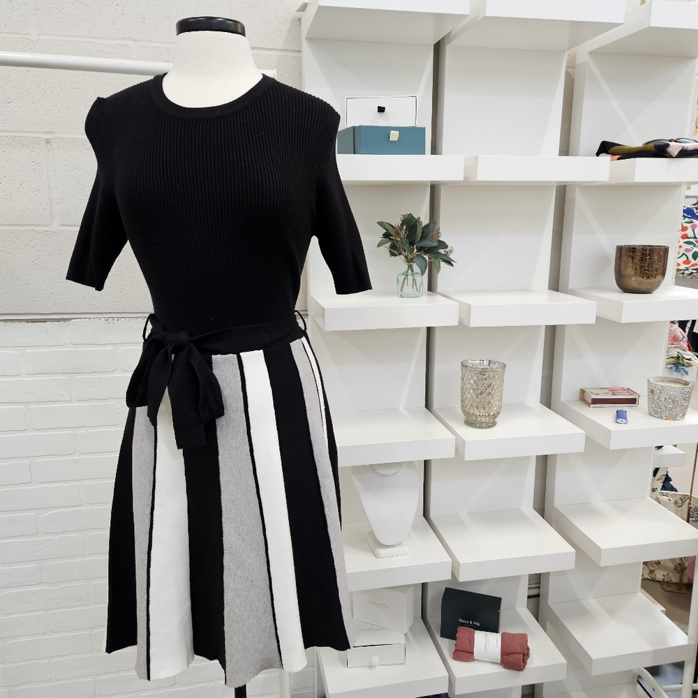 Colourblock Carousel Knit Sweater Dress